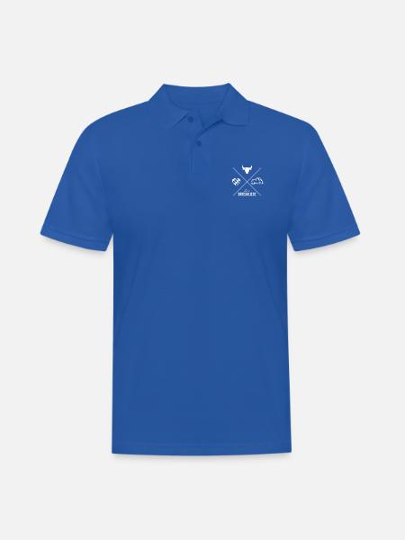 BAYERNLIEBE Herz Berge Stierkopf - Männer Poloshirt - Royalblau