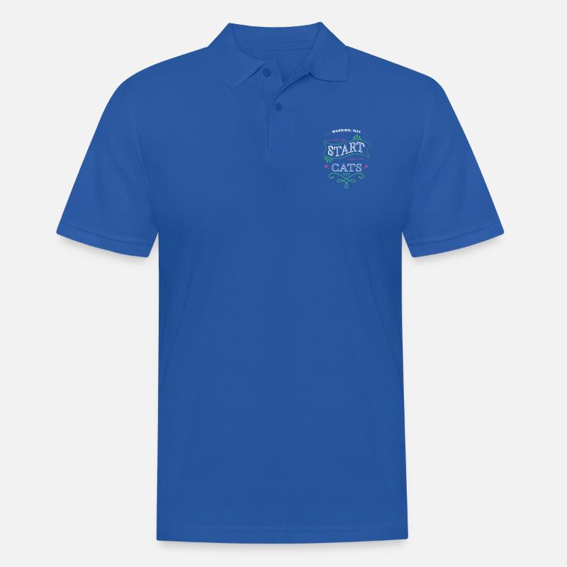 avogato rainbow cat present bow tie statement - Männer Poloshirt - Royalblau