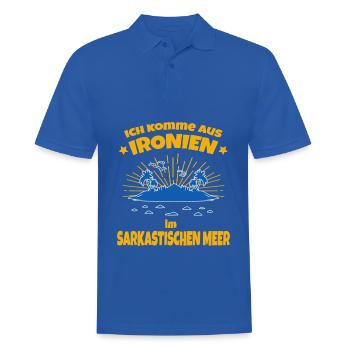 Ich komme aus Ironien im Sarkastischen Meer - Männer Poloshirt - Royalblau - Vorne - Kai (181cm)