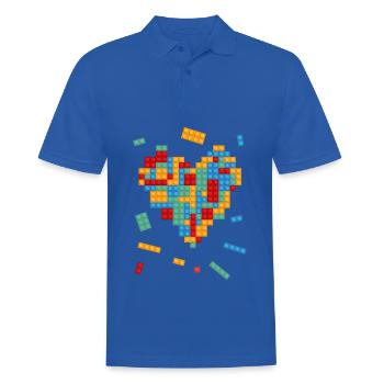 La Saint-Valentin coeur blocs de construction constructeur architecte - Polo Homme - bleu royal - Devant - Kai (181cm)