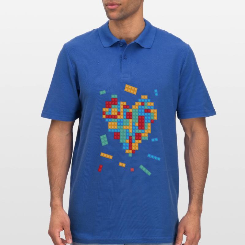 La Saint-Valentin coeur blocs de construction constructeur architecte Polo Homme