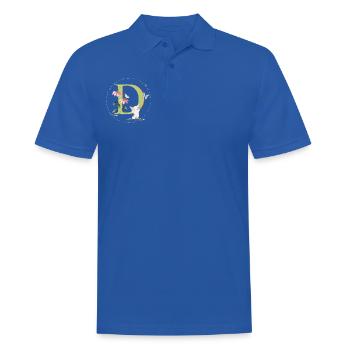 Anfangsbuchstabe D mit Katze - Männer Poloshirt - Royalblau - Vorne - Kai (181cm)