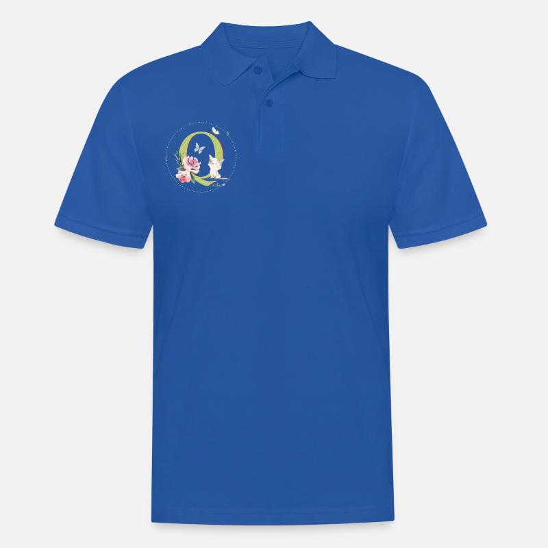 Anfangsbuchstabe Q mit Katze - Männer Poloshirt - Royalblau