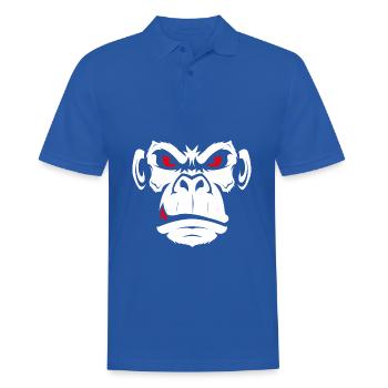 Monkey Affe Affentanz Böse Gesicht Face - Männer Poloshirt - Royalblau - Vorne - Kai (181cm)