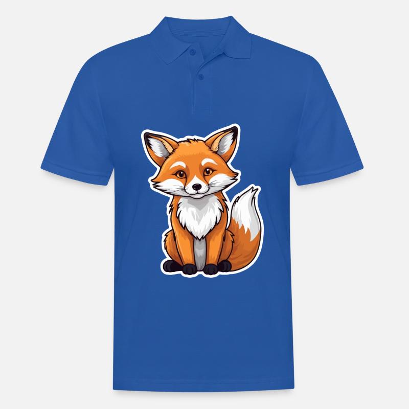 Fuchs Illustration - Männer Poloshirt - Royalblau
