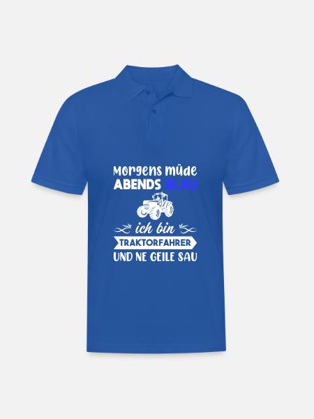 Morgens Müde Abends Blau Traktorfahrer - Männer Poloshirt - Royalblau