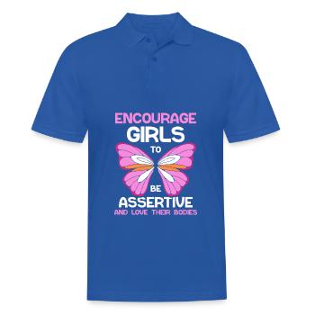 Encourage girls to be assertive and love their bod - Männer Poloshirt - Royalblau - Vorne - Kai (181cm)