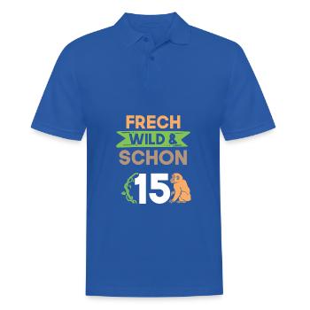 15 Jahre Geburtstag Junge Mädchen Affe - Männer Poloshirt - Royalblau - Vorne - Kai (181cm)