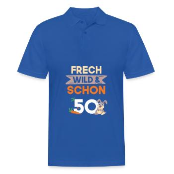 Geschenk 50 Jahre Geburtstag Hase Kaninchen - Männer Poloshirt - Royalblau - Vorne - Kai (181cm)