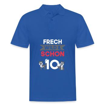 10 Jahre Geburtstag Junge Mädchen Wolf - Männer Poloshirt - Royalblau - Vorne - Kai (181cm)