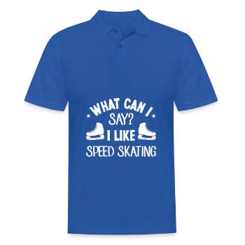 What Can I Say? Like speed skating - Männer Poloshirt - Royalblau - Vorne - Kai (181cm)