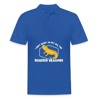 I just want to pet all the Bearded Dragons - Männer Poloshirt - Royalblau - Vorne - Kai (181cm)