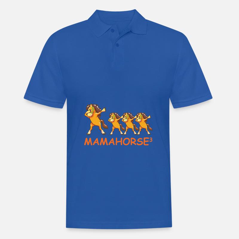 Schwanger werdene Mutter Drillinge Pferd - Männer Poloshirt - Royalblau