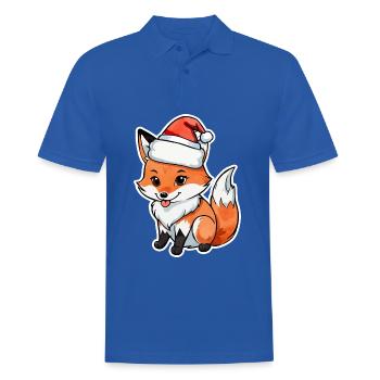 Fuchs Weihnachten Wasserfarben - Männer Poloshirt - Royalblau - Vorne - Kai (181cm)