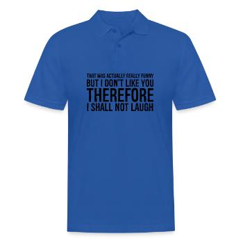 that was actually really funny but I don't like - Men's Polo Shirt - royal blue - Front - Kai (181cm)