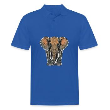 Elefant - Männer Poloshirt - Royalblau - Vorne - Kai (181cm)