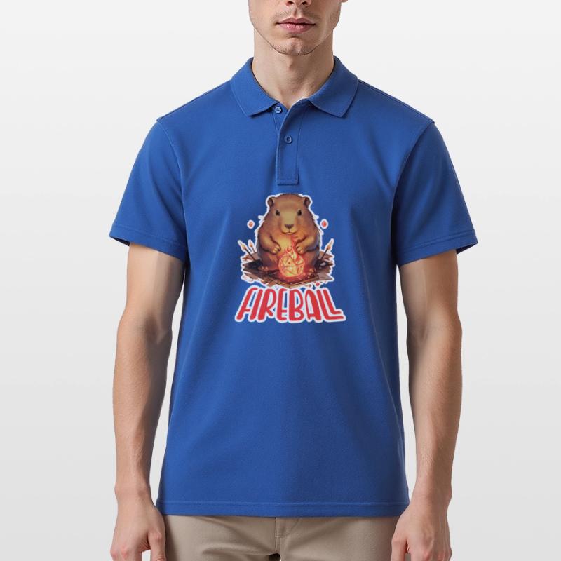 Capybara Mage – Conception de RPG boule de feu Polo Homme