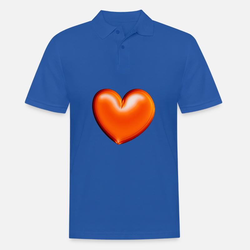Herz orange rot Geschenkidee - Männer Poloshirt - Royalblau