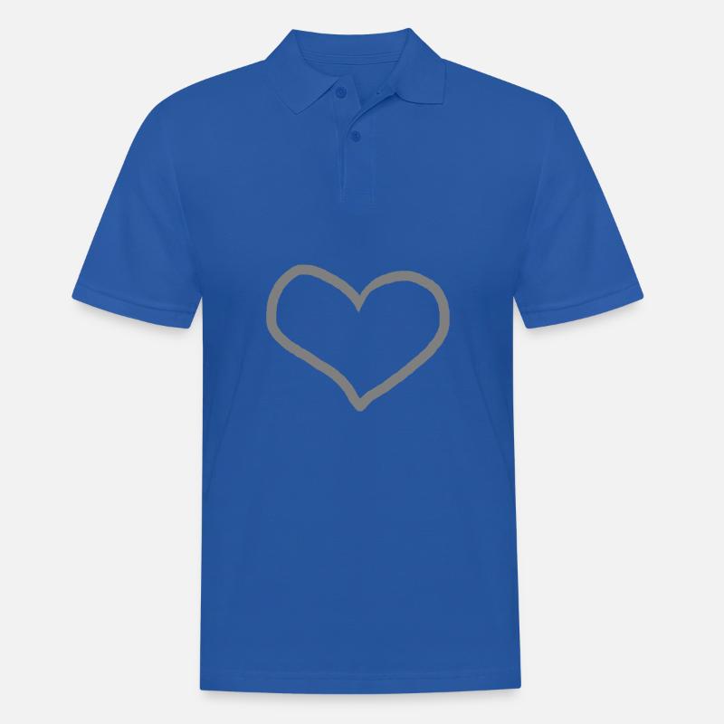 Herz Grau Geschenkidee - Männer Poloshirt - Royalblau