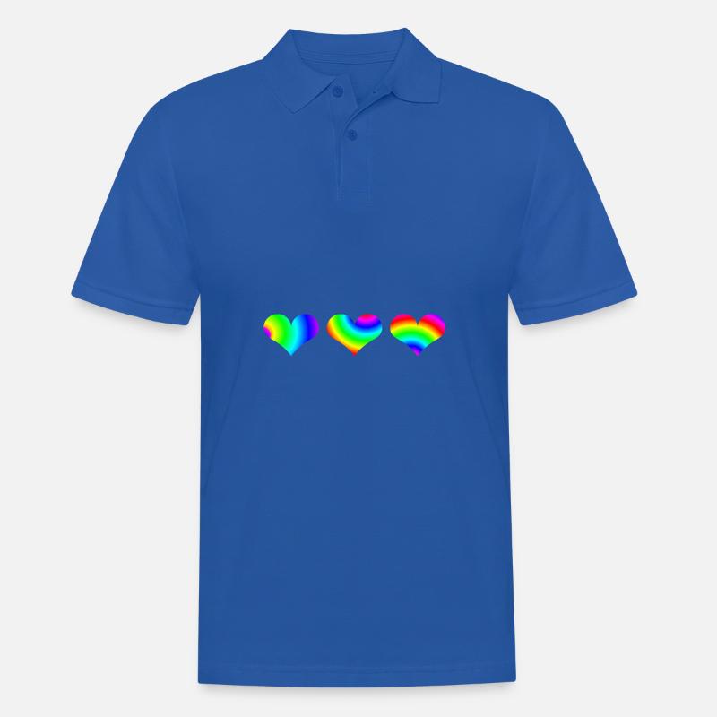 Herzen bunt Geschenkidee Regenbogen Herzchen - Männer Poloshirt - Royalblau