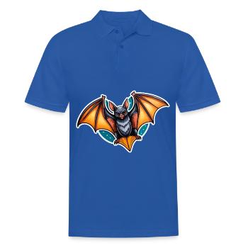 Fledermaus Neo Traditional - Männer Poloshirt - Royalblau - Vorne - Kai (181cm)