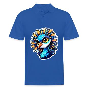 Peacock Bird Drawing - Men's Polo Shirt - royal blue - Front - Kai (181cm)