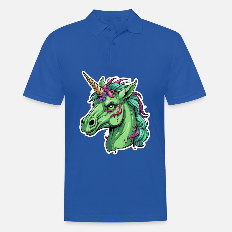 Zombie Einhorn Illustration - Männer Poloshirt - Royalblau