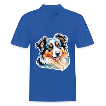 Berger Australien Aquarelles - Polo Homme - bleu royal - Devant - Kai (181cm)