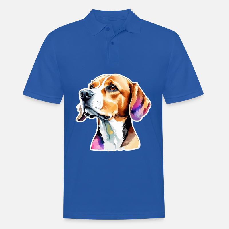 Beagle Wasserfarben - Männer Poloshirt - Royalblau