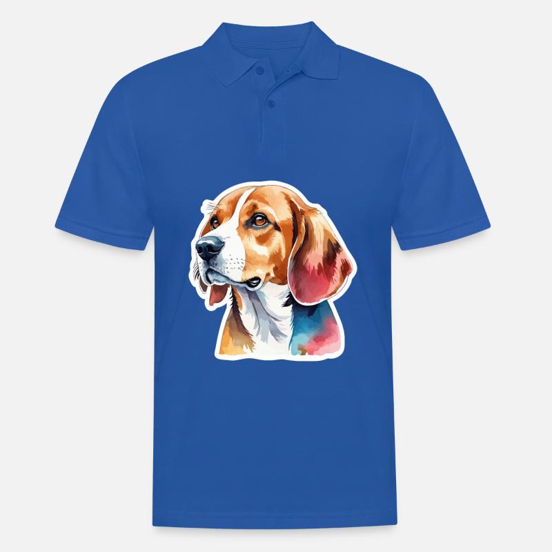 Beagle Wasserfarben - Männer Poloshirt - Royalblau