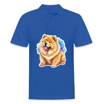 Chow Chow Wasserfarben - Männer Poloshirt - Royalblau - Vorne - Kai (181cm)