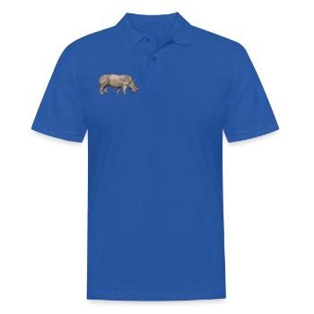 Nashorn von der Seite - Männer Poloshirt - Royalblau - Vorne - Kai (181cm)