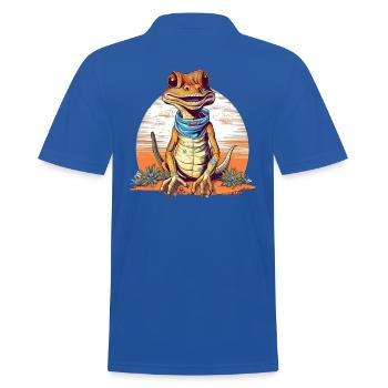 Créature mythique Gecko avec foulard - Polo Homme - bleu royal - Dos - Kai (181cm)