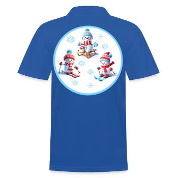 Plaisirs d’hiver, bonhommes de neige, plaisir du ski - Polo Homme - bleu royal - Dos - Kai (181cm)
