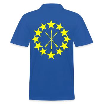 Drapeau circassien – Adyghe 12 étoiles Heritage Design - Polo Homme - bleu royal - Dos - Kai (181cm)