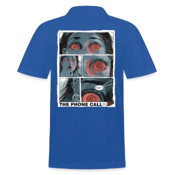 Bande dessinée sur l’horreur de l’appel téléphonique des milléniaux - Polo Homme - bleu royal - Dos - Kai (181cm)