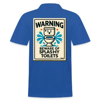 Attention: Beware of splashing toilets - Men's Polo Shirt - royal blue - Back - Kai (181cm)