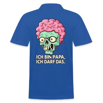 Je suis papa, j’ai le droit d’avoir le zombie - Polo Homme - bleu royal - Dos - Kai (181cm)