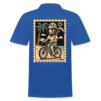 Grim Reaper with bike on the beach - Men's Polo Shirt - royal blue - Back - Kai (181cm)