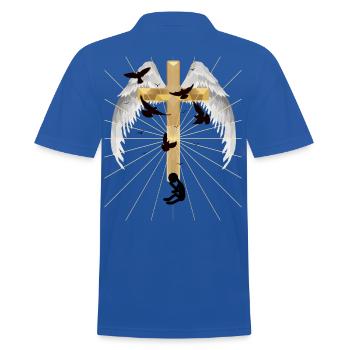 Depression Kreuz Erlösung Auferstehung Jenseits - Männer Poloshirt - Royalblau - Hinten - Kai (181cm)