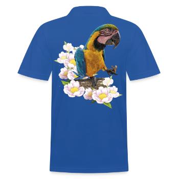 The blue and yellow macaw - Men's Polo Shirt - royal blue - Back - Kai (181cm)