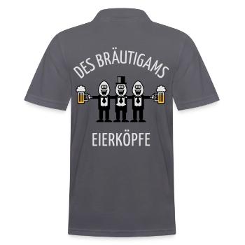 Des Bräutigams Eierköpfe (JGA / Team / NEG / 3C) - Männer Poloshirt - Anthrazit - Hinten - Nico (186cm)