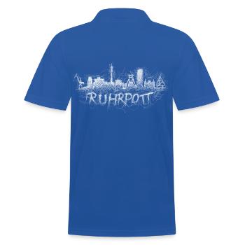 Ruhrpott Skyline - Männer Poloshirt - Royalblau - Hinten - Kai (181cm)