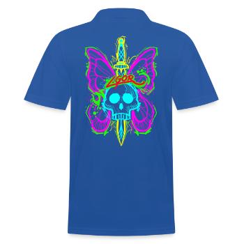 Totenkopf Schmetterling mit Dolch - Männer Poloshirt - Royalblau - Hinten - Kai (181cm)