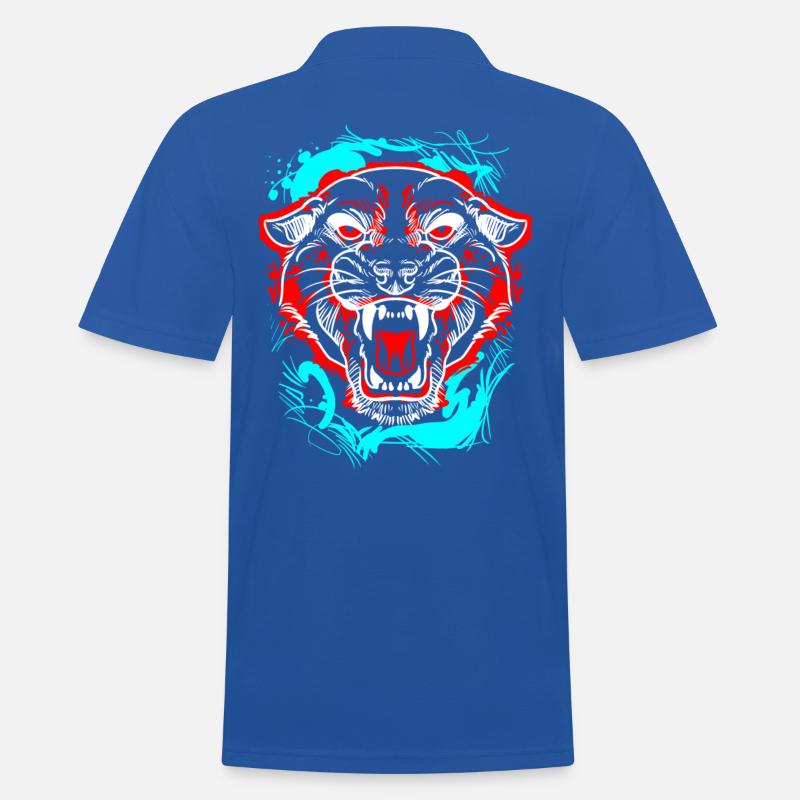 L.Gor Tiger - Männer Poloshirt - Royalblau
