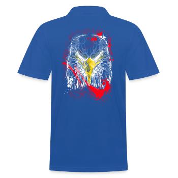Adler Amerika - Männer Poloshirt - Royalblau - Hinten - Kai (181cm)