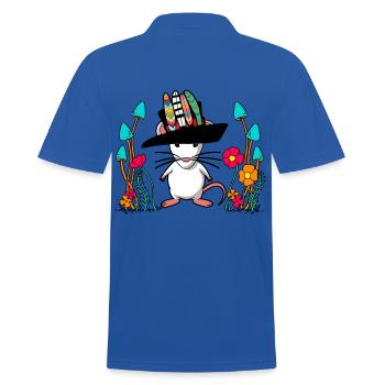 Herbst Maus Hippie Vintage Retro Nager Ratte - Männer Poloshirt - Royalblau - Hinten - Kai (181cm)