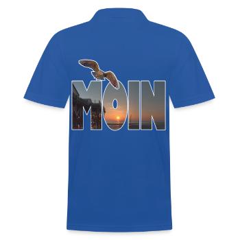 Moin (Motiv: St. Peter Ording) - Männer Poloshirt - Royalblau - Hinten - Kai (181cm)