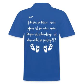 Ich bin so klein. - Männer Poloshirt - Royalblau - Hinten - Kai (181cm)