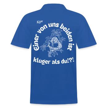 Klüger als du - Männer Poloshirt - Royalblau - Hinten - Kai (181cm)
